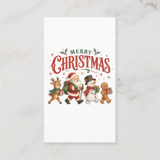 Tarjeta De Presentación Feliz Navidad Santa y Amigos
