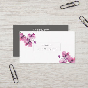 Tarjeta de presentación femenina para orquídeas de