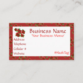 Tarjeta de presentación Feminine Barn Red Floral