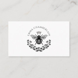 Tarjeta De Presentación Firma de guión Floral de abeja personalizada