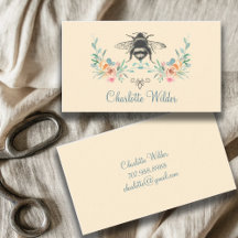 Firma de guión Floral de abeja personalizada