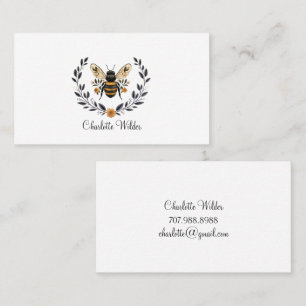 Tarjeta De Presentación Firma de guión personalizada floral abeja 
