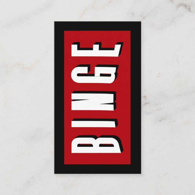 Tarjeta De Presentación Flix de la serie Binge (Anverso)