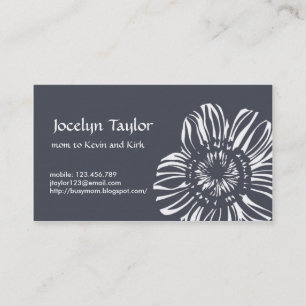 Tarjeta De Presentación Flor en fondo gris