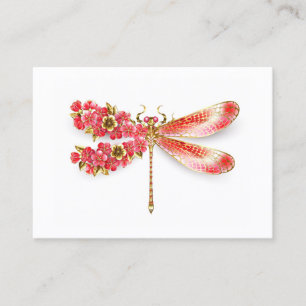 Tarjeta De Presentación Flor libélula con sakura de joyas