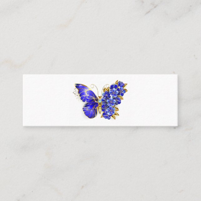 Tarjeta De Presentación Flor Sapphire Mariposa (Anverso)