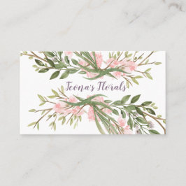 Tarjeta de presentación floral acuarela