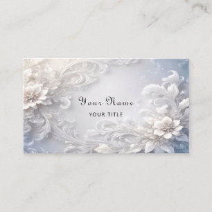 Tarjeta de presentación Floral Blanca Flourish