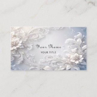 Tarjeta de presentación Floral Blanca Flourish