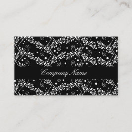 Tarjeta de presentación floral blanca retro