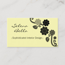 Tarjeta de presentación floral de elegancia dramát