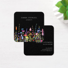 Tarjeta de presentación floral de flores silvestre