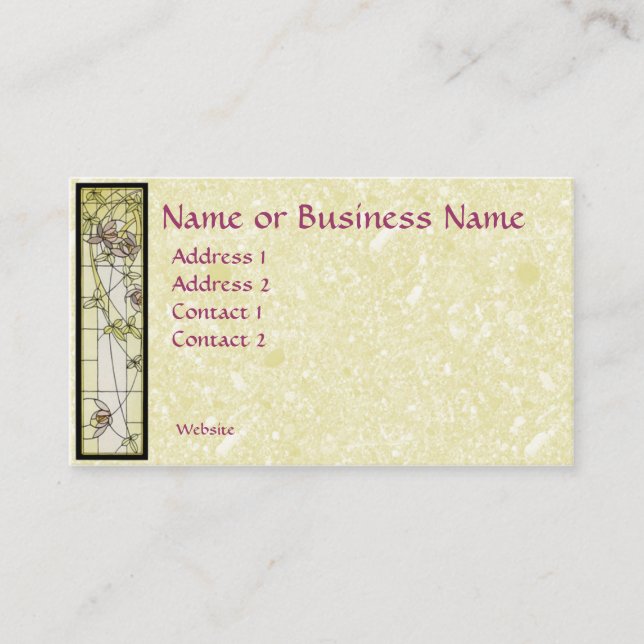 Tarjeta de presentación Floral de vidrio templado (Anverso)