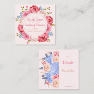 Tarjeta de presentación floral delantera/trasera