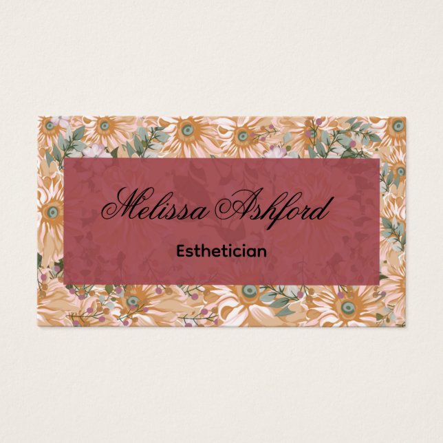 Tarjeta de presentación floral elegante (Frente)