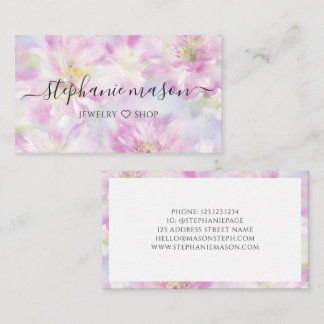 Tarjeta de presentación floral elegante en acuarel