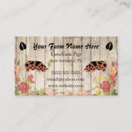 Tarjeta de presentación Floral Kune Kune Pig