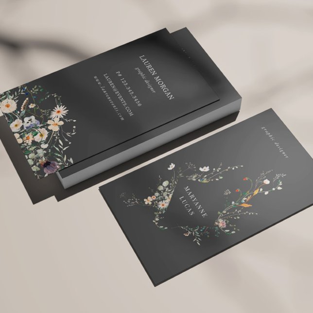 Tarjeta de presentación floral mínima de Meadow (Subido por el creador)