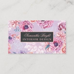 Tarjeta de presentación floral mínima Delicada