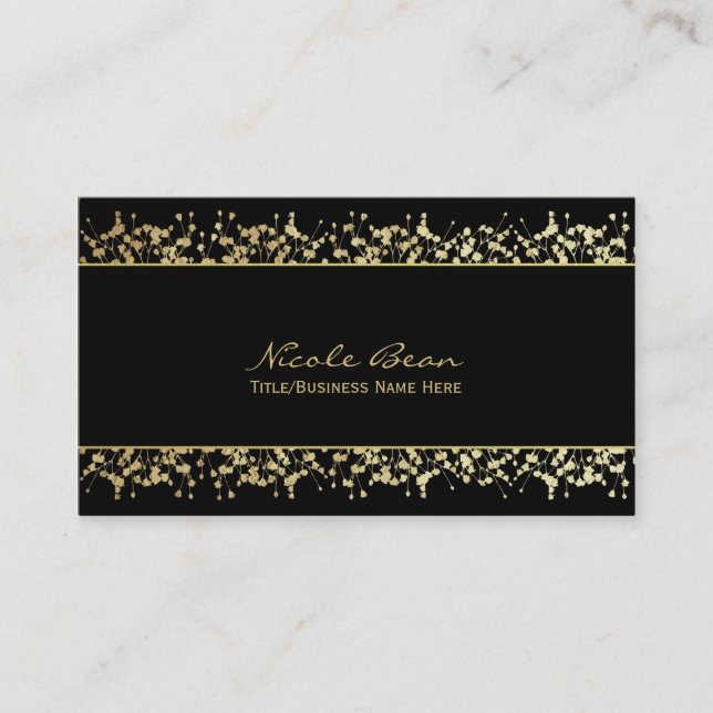 Tarjeta de presentación floral para bebés negros y (Anverso)