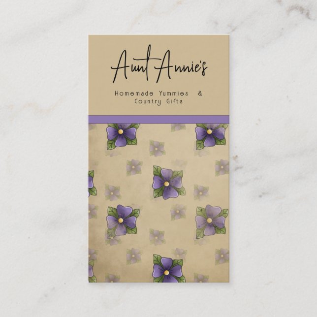 Tarjeta de presentación floral perfectamente Pansy (Anverso)