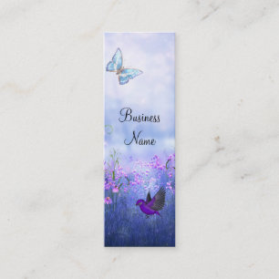 Tarjeta de presentación Flores Púrpura Pájaros Del