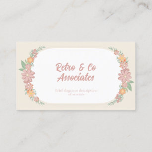 Tarjeta de presentación, Flores Retro Pastel, sin 