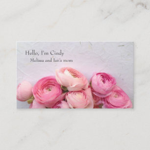 Tarjeta De Presentación Flores rosas en papel casero