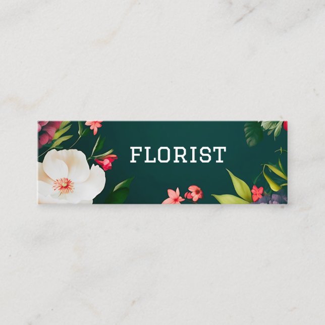 Tarjeta De Presentación flores y follaje (Anverso)