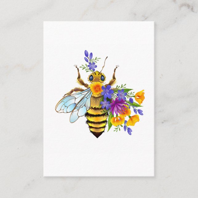 Tarjeta De Presentación Flower bee with wild plants (Anverso)