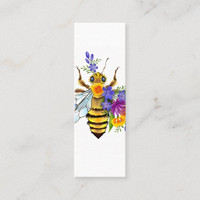 Tarjeta De Presentación Flower bee with wild plants (Anverso)