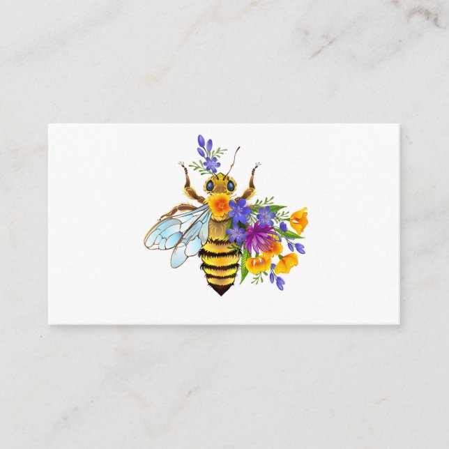 Tarjeta De Presentación Flower bee with wild plants (Anverso)