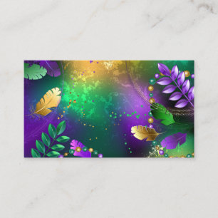 Tarjeta De Presentación Fondo irlandés mardi gras con cuentas