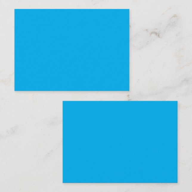Tarjeta De Presentación Fondo Sólido de Azul Cian (Anverso / Reverso)