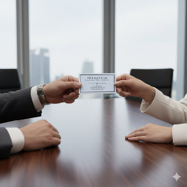 Tarjeta de presentación formal azul silenciada par