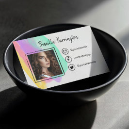 Tarjeta De Presentación Foto de acuarela de iconos de medios sociales dibu