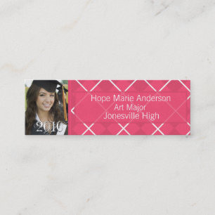 Tarjeta De Presentación Foto De Graduación De Imágenes Pink Argyle Senior