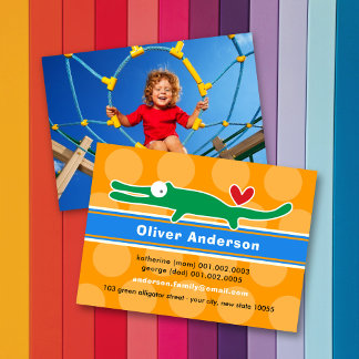 Tarjeta De Presentación Foto de perfil de niño colorido de Personalizado l