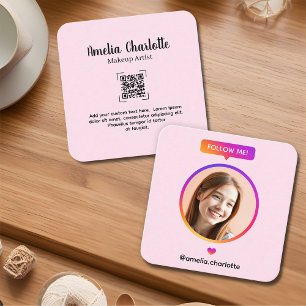 Tarjeta De Presentación Foto de perfil rosa suave Redes sociales Networkin