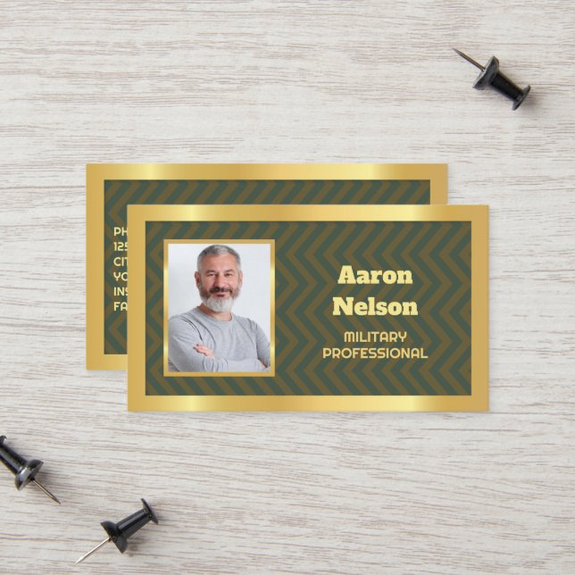 Tarjeta De Presentación Foto militar retirada (Anverso/Reverso In Situ)