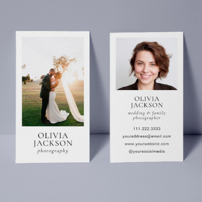 Tarjeta de presentación fotográfica moderna elegan (Subido por el creador)