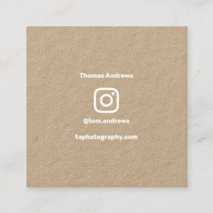 Tarjeta De Presentación Fotógrafo mínimo en medios sociales kraft en Insta