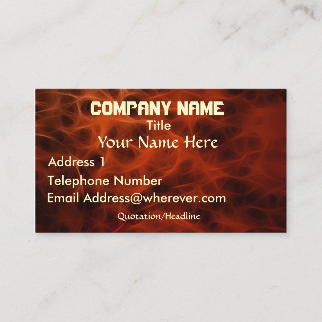Tarjeta de presentación FRACTAL FLAMING FIRE FIRME (Anverso)