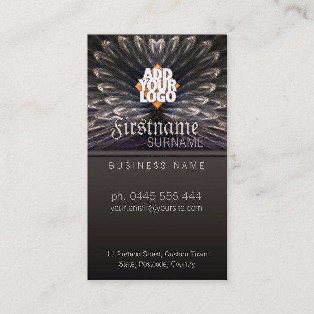 Tarjeta de presentación Fractal Love Feathers (Anverso)