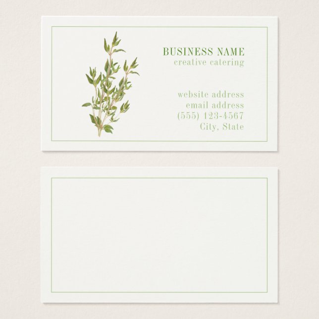 Tarjeta de presentación FRESCO THYME 3.5x2 (Anverso y reverso)