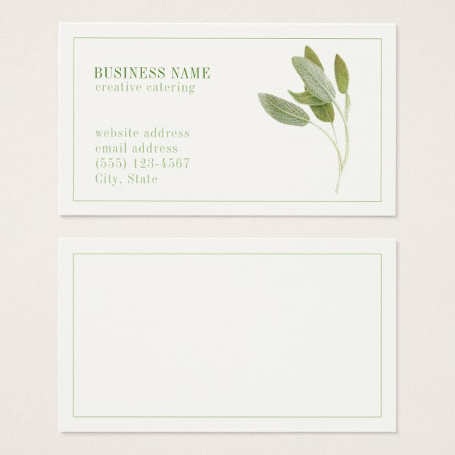 Tarjeta de presentación FRESH SAGE 3.5x2 (Anverso y reverso)