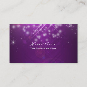 Tarjeta de presentación Fuchsia Purple Sparkle Gla