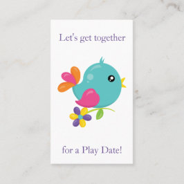 Tarjeta De Presentación Fun Blue bird Playdate