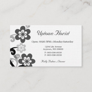 Tarjeta de presentación Fun y Flirty Floral, Gris