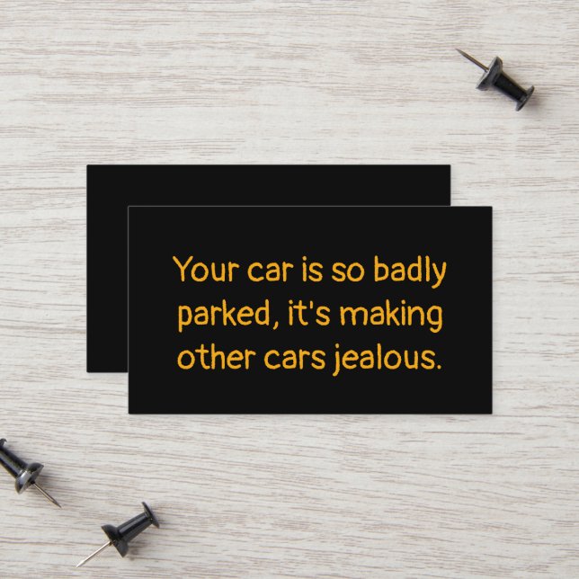 Tarjeta De Presentación Funny Bad Parking (Anverso/Reverso In Situ)